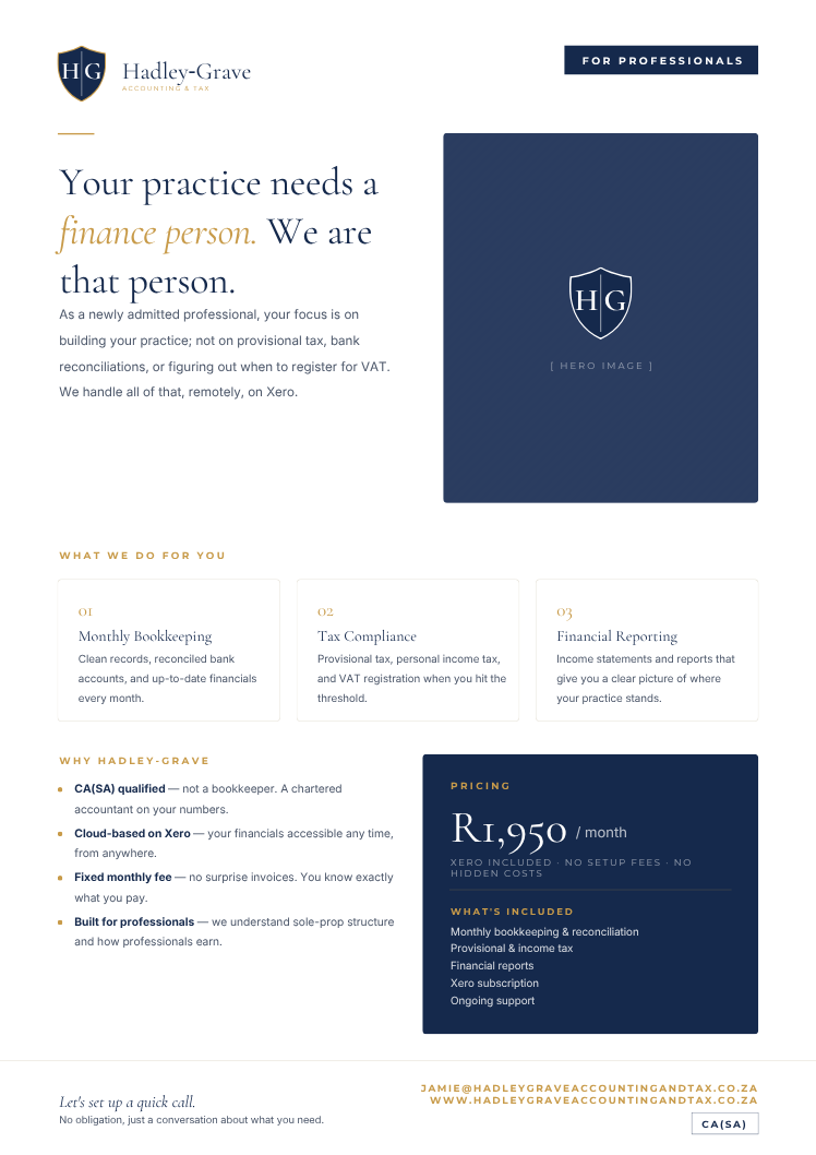 For Professionals ad template